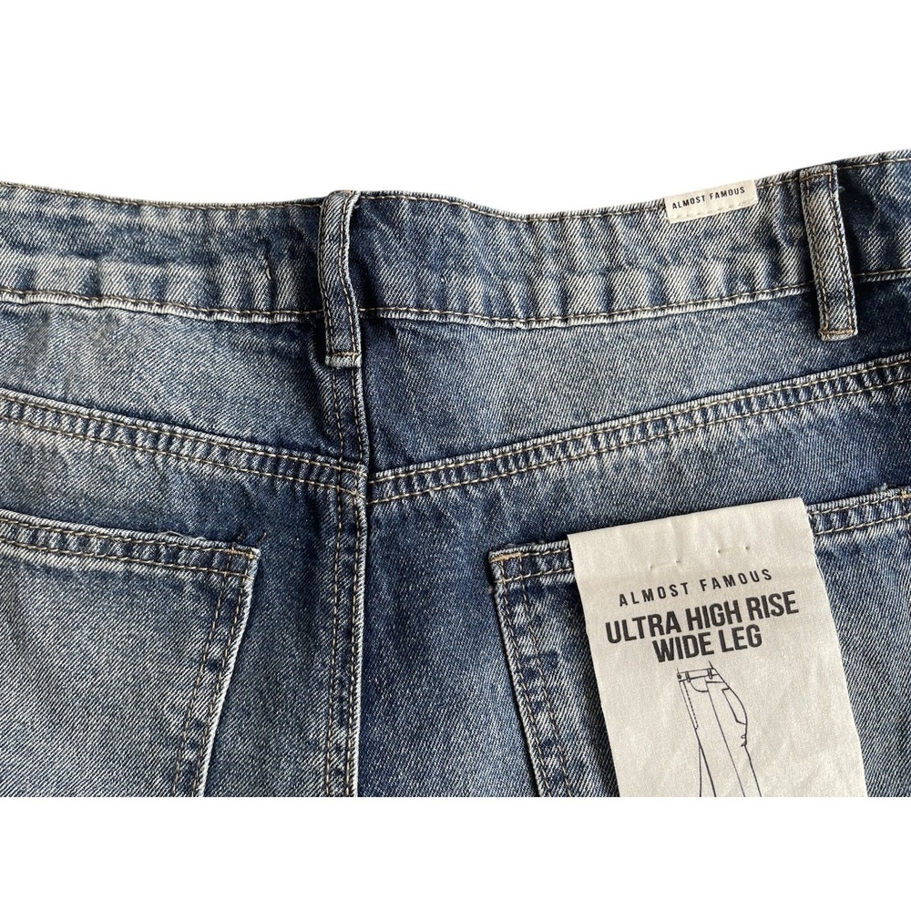 Almost Famous Women's Distressed Blue Denim Jeans, Size 3 - Picture 12 of 13